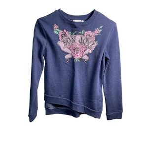 BON JOVI girls long sleeve sweat shirt pullover sweater size large 14